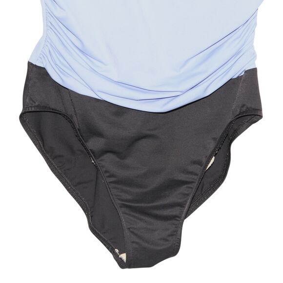 Miraclesuit Periwinkle Purple & Black Colorblock Slimming Swimsuit Size 14 - Picture 4 of 11